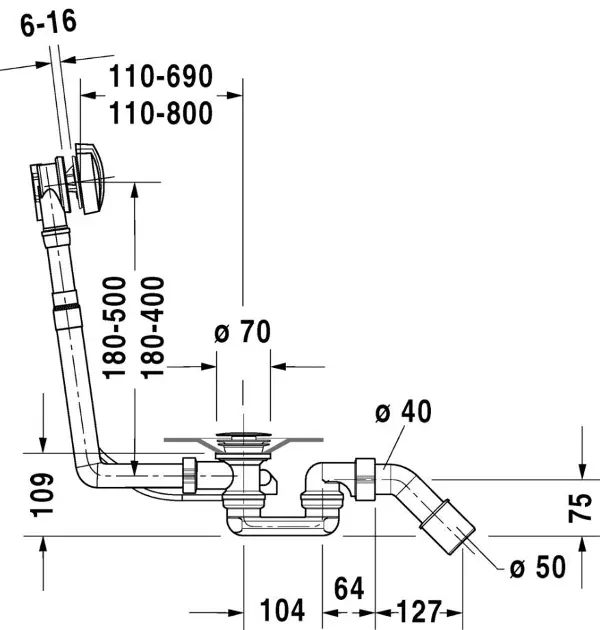 Duravit - Equipment and accessories - Kádlefolyó- és túlfolyó szett - 790227000001000 – 2. kép