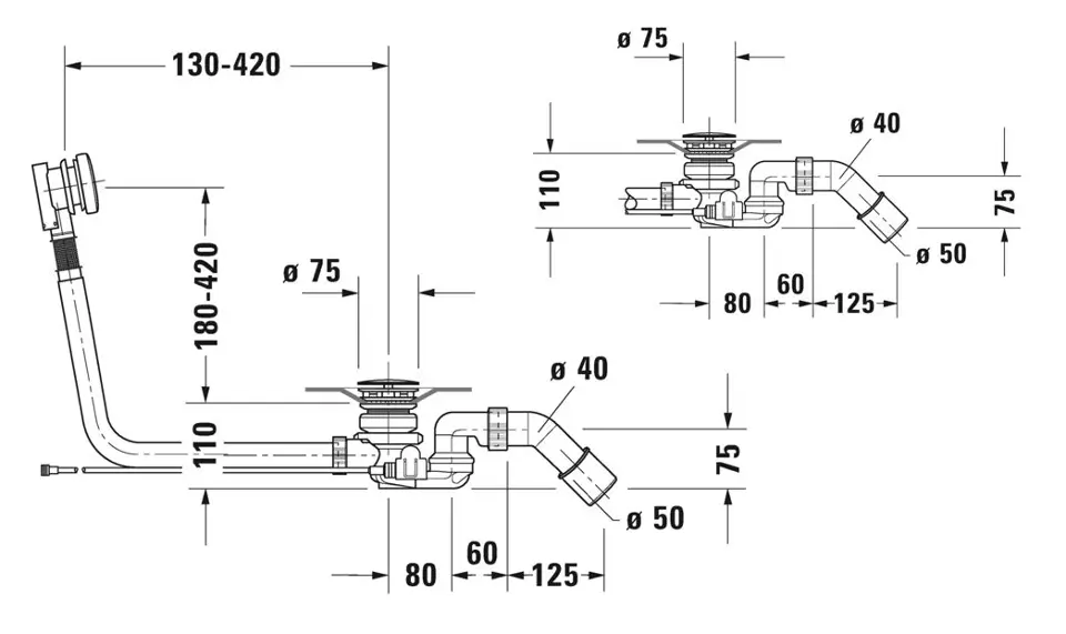 Duravit - Equipment and accessories - Kádlefolyó- és túlfolyó szett - 791226000001000 – 2. kép