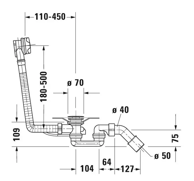 Duravit - Equipment and accessories - Kádlefolyó- és túlfolyó szett - 791287000001000 – 2. kép