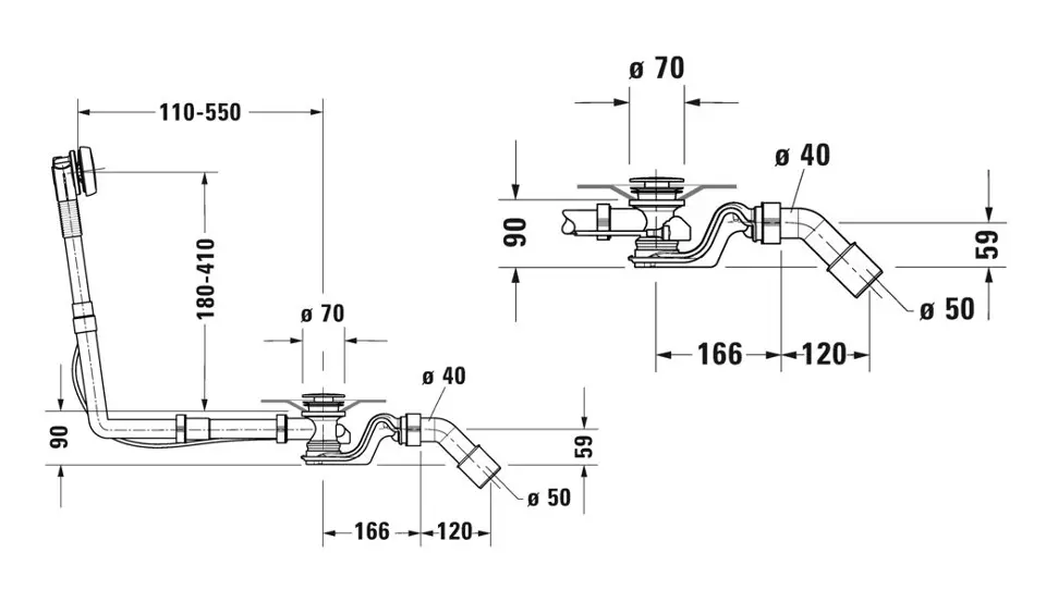 Duravit - Equipment and accessories - Kádlefolyó- és túlfolyó szett - 792216000001000 – 2. kép