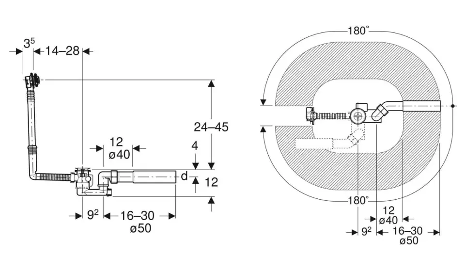 Geberit - Equipment and accessories - Kádlefolyó- és túlfolyó szett - 150.520.21.6 – 2. kép
