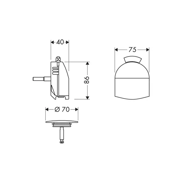 Hansgrohe - Exafill - Kádlefolyó- és túlfolyó szett - 58127000 – 2. kép