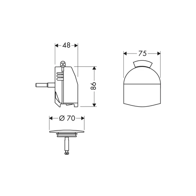Hansgrohe - Exafill - Kádlefolyó- és túlfolyó szett - 58128000 – 2. kép