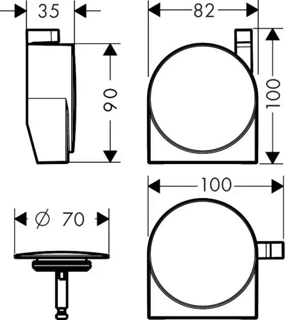Hansgrohe - Exafill S - Kádlefolyó- és túlfolyó szett - 58117000 – 2. kép