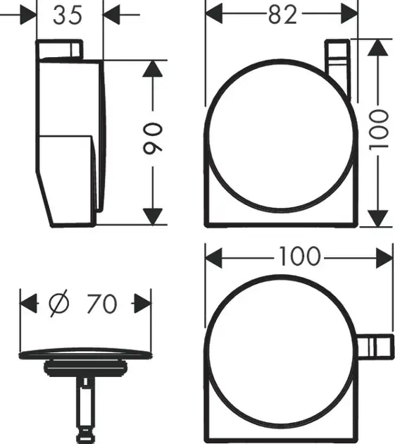Hansgrohe - Exafill S - Kádlefolyó- és túlfolyó szett - 58117340 – 2. kép