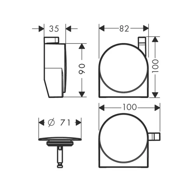 Hansgrohe - Exafill S - Kádlefolyó- és túlfolyó szett - 58117820 – 2. kép