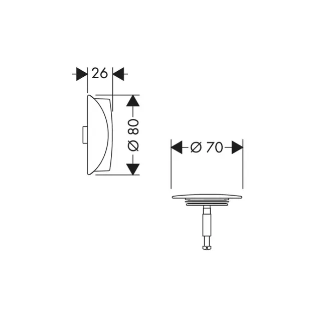 Hansgrohe - Flexaplus - Kádlefolyó- és túlfolyó szett - 58185000 – 2. kép