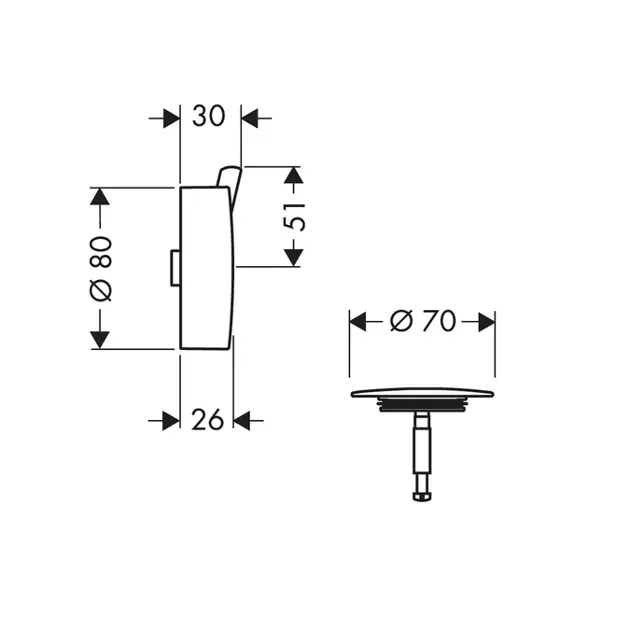 Hansgrohe - Flexaplus S - Kádlefolyó- és túlfolyó szett - 58186000 – 2. kép