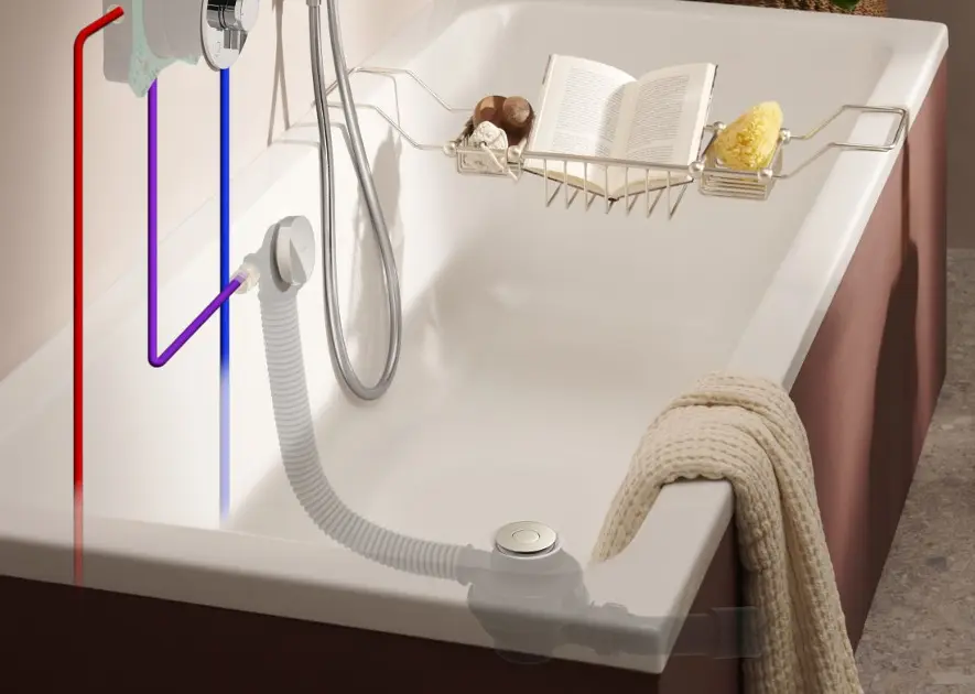 Hansgrohe - Tubset universal - Kádlefolyó- és túlfolyó szett - 58152180 – 4. kép