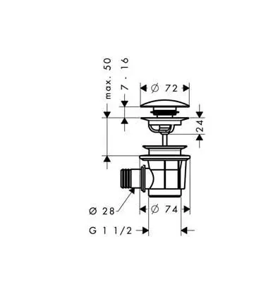 Hansgrohe - Waste sets - Kádlefolyó- és túlfolyó szett - 50107000 – 2. kép