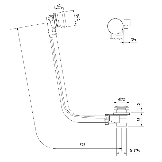 Polysan - Equipment and accessories - Kádlefolyó- és túlfolyó szett - 71684W – 2. kép