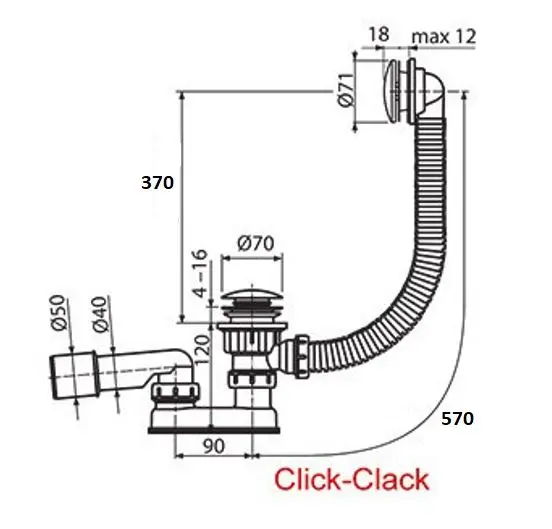 Ravak - Waste sets - Kádlefolyó- és túlfolyó szett - X01746 – 2. kép