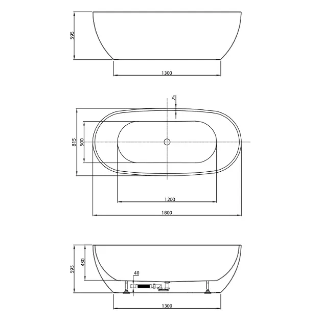Aqualine - Bathtubs - Fürdőkád - E1880 – 2. kép