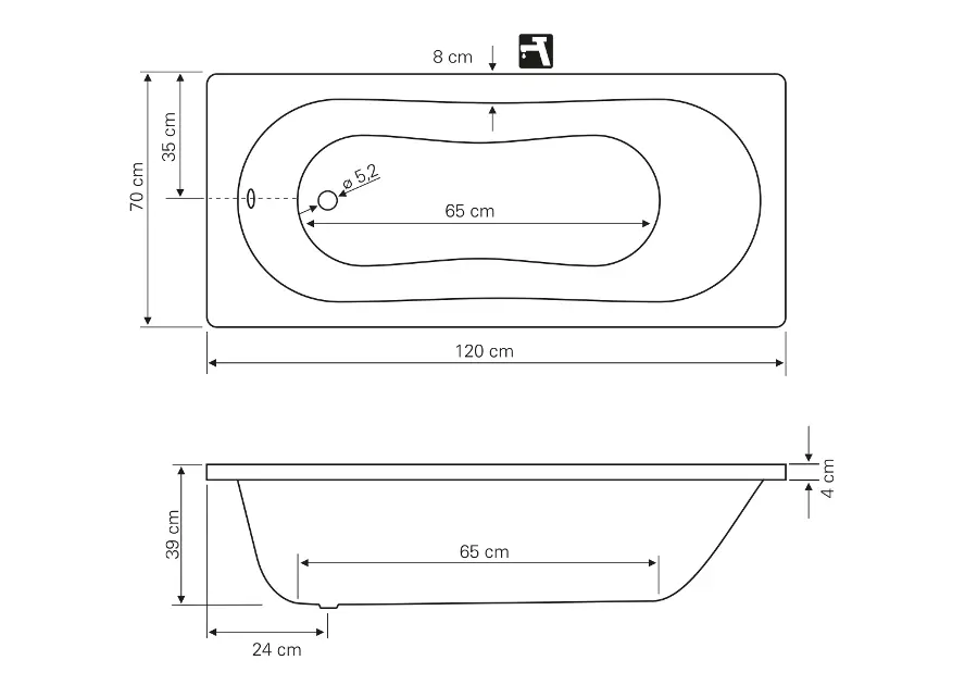 Aqualine - Bathtubs - Fürdőkád - G1270 – 2. kép