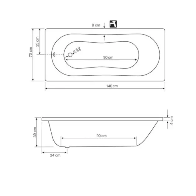 Aqualine - Bathtubs - Fürdőkád - G1470 – 2. kép