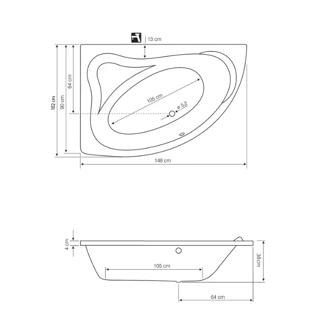Aqualine - Bathtubs - Fürdőkád - G1590 – 2. kép