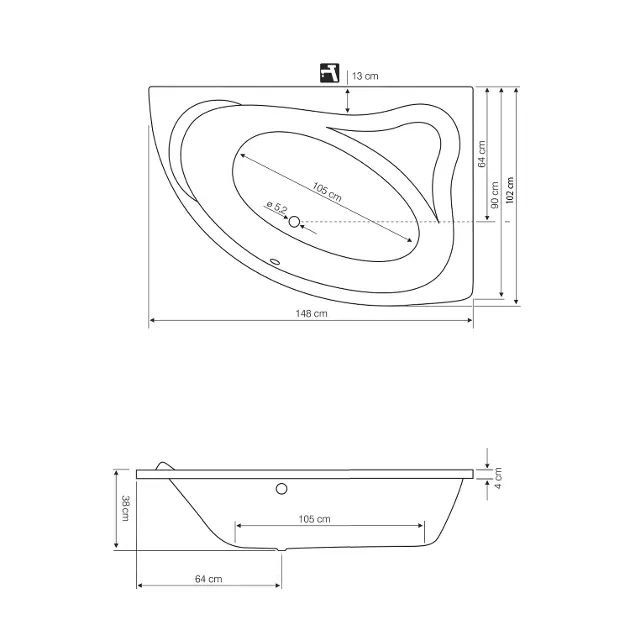 Aqualine - Bathtubs - Fürdőkád - G1591 – 2. kép