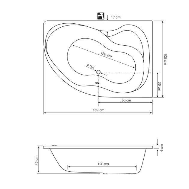 Aqualine - Bathtubs - Fürdőkád - G3614 – 2. kép