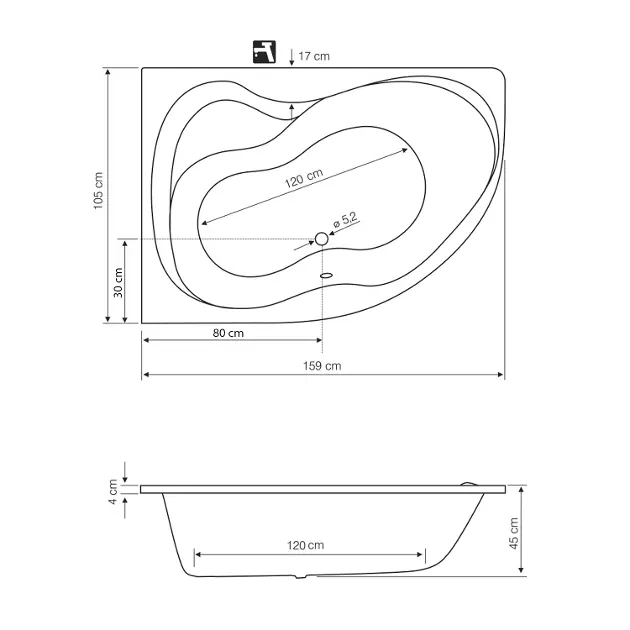 Aqualine - Bathtubs - Fürdőkád - G3615 – 2. kép