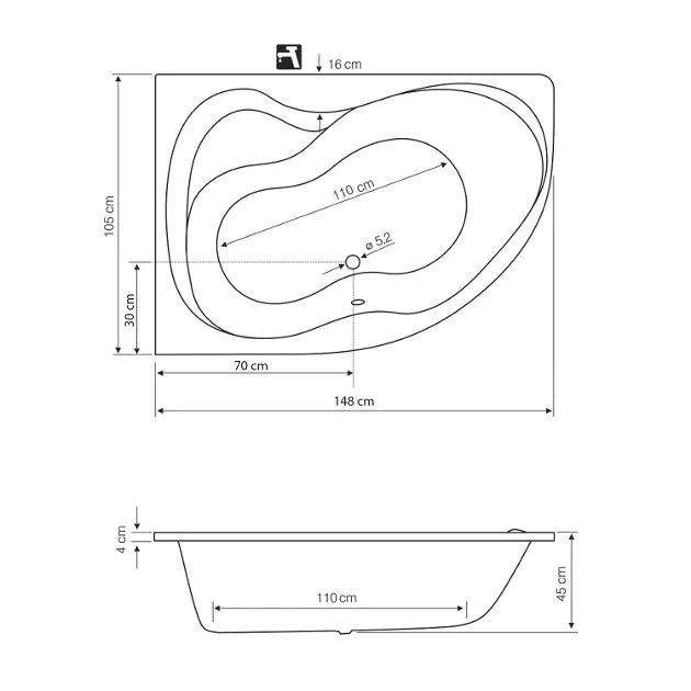 Aqualine - Bathtubs - Fürdőkád - G3618 – 2. kép