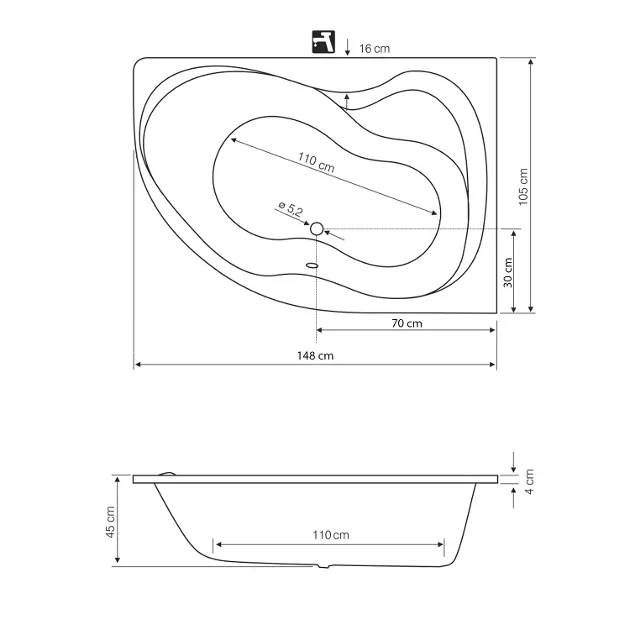 Aqualine - Bathtubs - Fürdőkád - G3619 – 2. kép