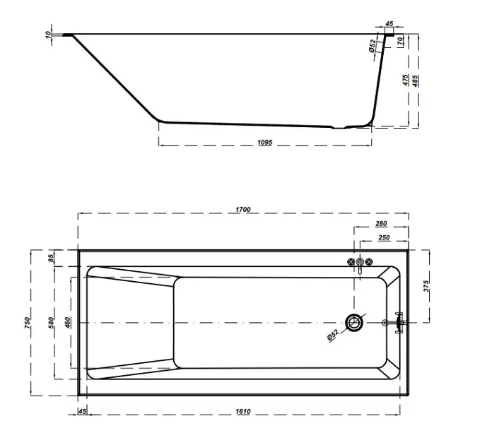 Cersanit - Crea - Fürdőkád - S301-226 – 2. kép