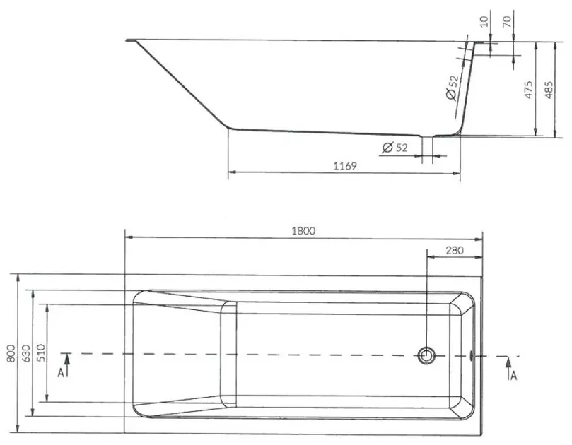 Cersanit - Crea - Fürdőkád - S301-227 – 2. kép