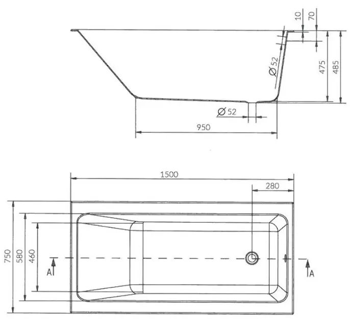 Cersanit - Crea - Fürdőkád - S301-233 – 2. kép