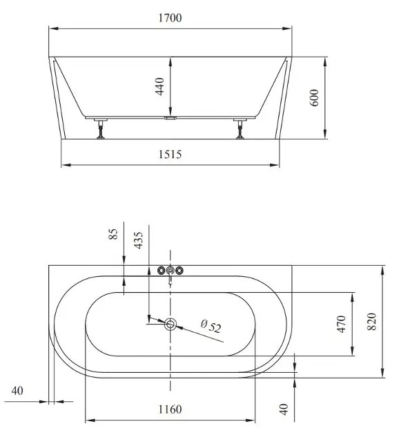 Cersanit - Crea - Fürdőkád - S301-301 – 2. kép