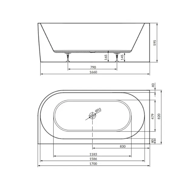 Cersanit - Crea - Fürdőkád - S301-329 – 2. kép