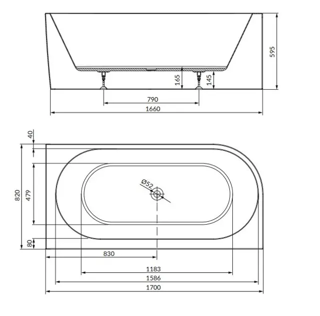 Cersanit - Crea - Fürdőkád - S301-330 – 2. kép