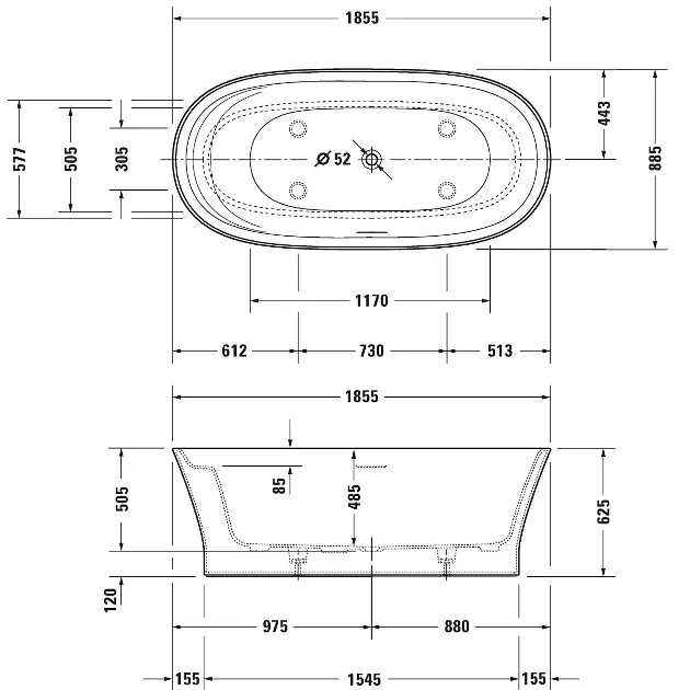 Duravit - Cape Cod - Fürdőkád - 700330000000000 – 2. kép