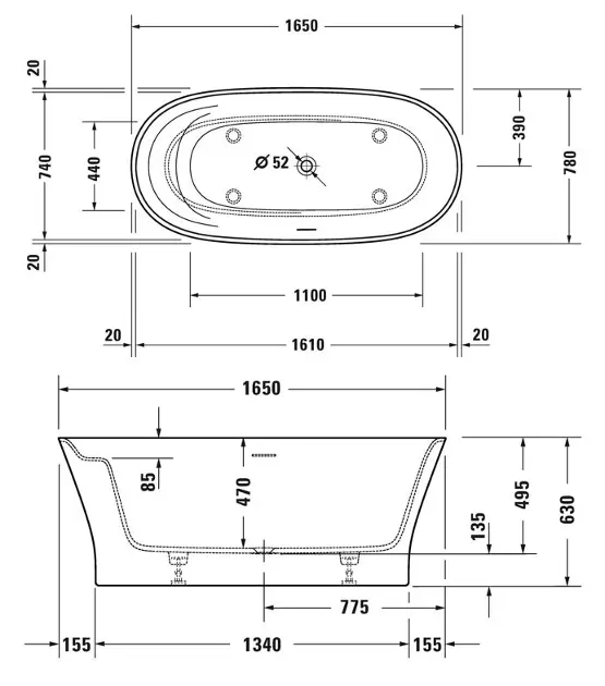 Duravit - Cape Cod - Fürdőkád - 700459000000000 – 2. kép