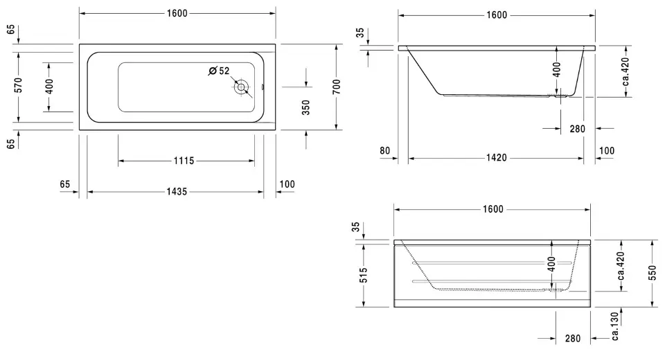 Duravit - D-Code - Fürdőkád - 700096000000000 – 2. kép