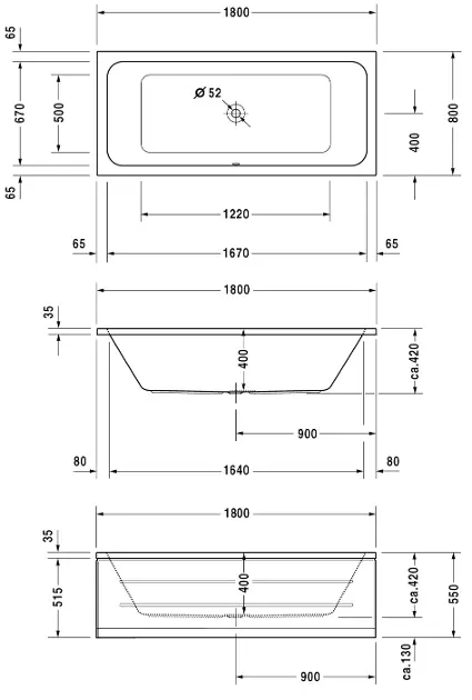 Duravit - D-Code - Fürdőkád - 700101000000000 – 2. kép