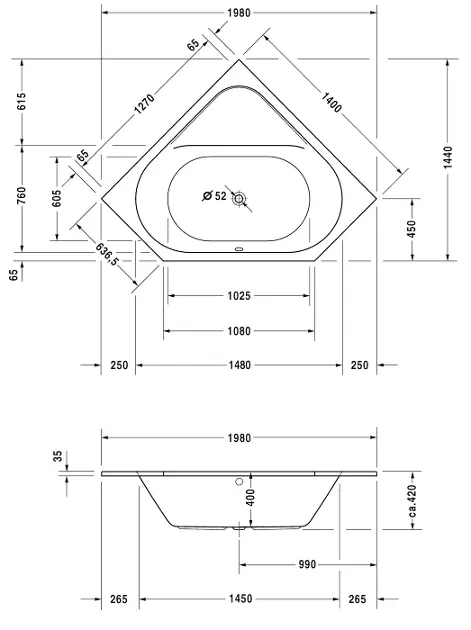 Duravit - D-Code - Fürdőkád - 700137000000000 – 2. kép