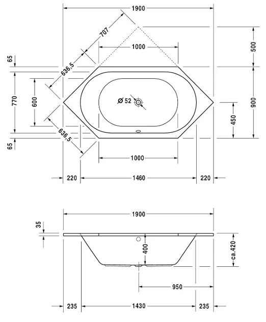 Duravit - D-Code - Fürdőkád - 700138000000000 – 2. kép