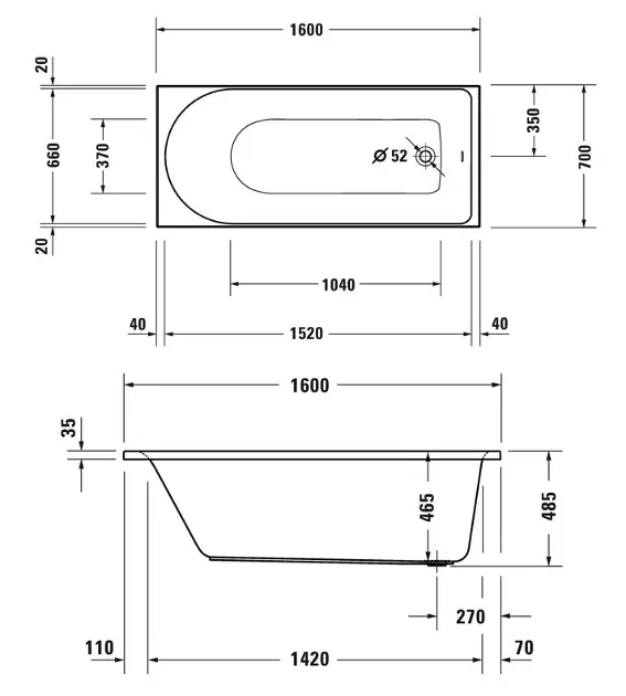 Duravit - D-Neo - Fürdőkád - 700472000000000 – 2. kép