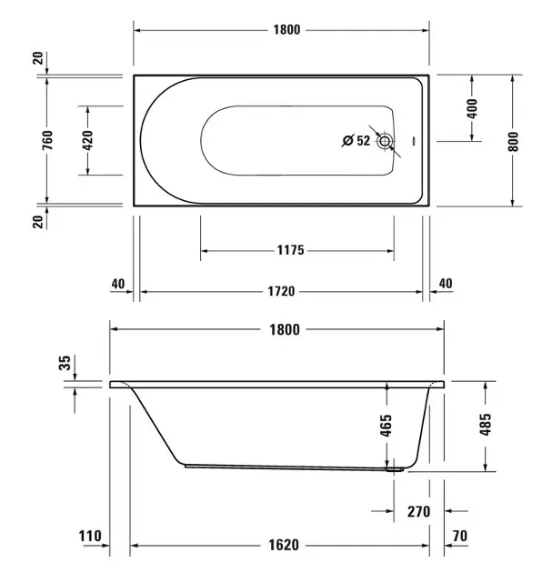 Duravit - D-Neo - Fürdőkád - 700475000000000 – 2. kép