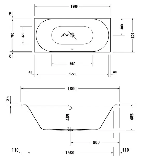 Duravit - D-Neo - Fürdőkád - 700476000000000 – 2. kép