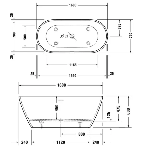 Duravit - D-Neo - Fürdőkád - 700477000000000 – 2. kép