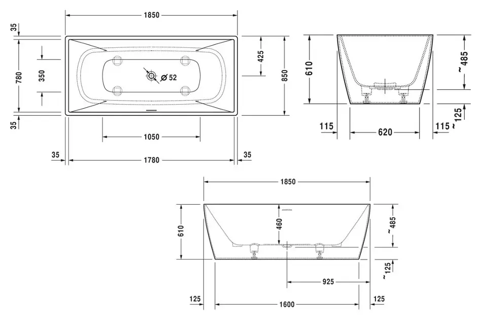 Duravit - DuraSquare - Fürdőkád - 700430000000000 – 2. kép