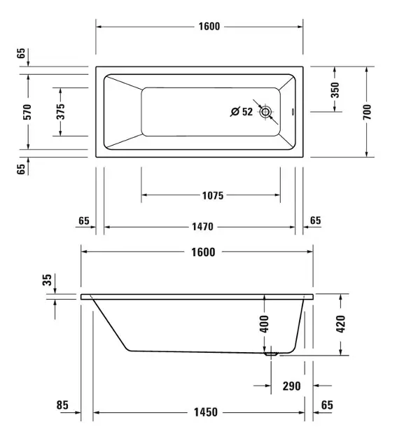 Duravit - Duravit No.1 - Fürdőkád - 700488000000000 – 2. kép