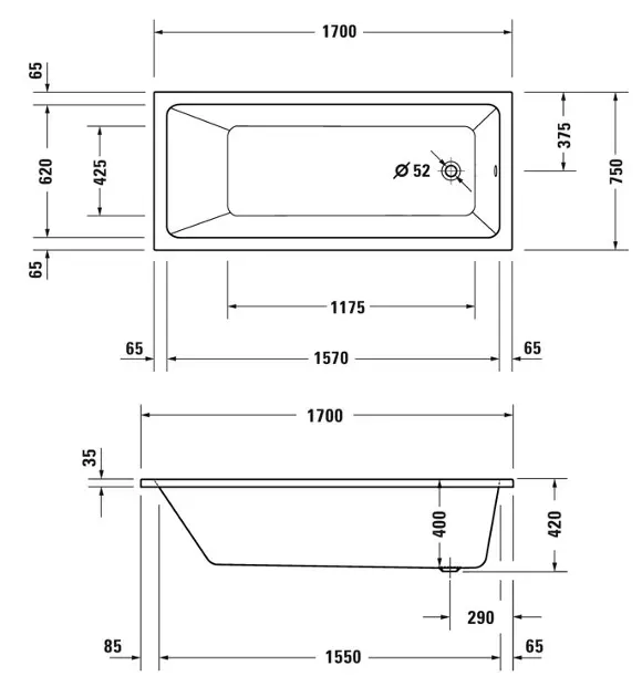 Duravit - Duravit No.1 - Fürdőkád - 700490000000000 – 2. kép