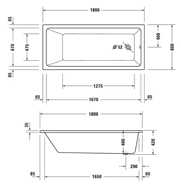 Duravit - Duravit No.1 - Fürdőkád - 700491000000000 – 2. kép
