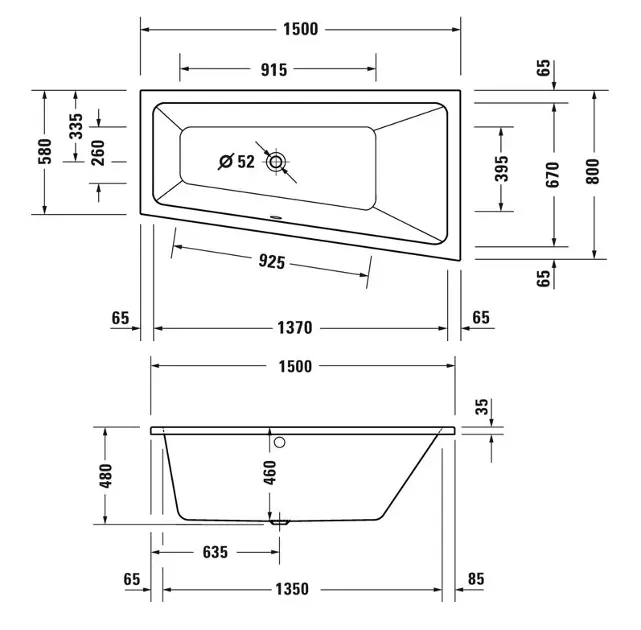 Duravit - Duravit No.1 - Fürdőkád - 700505000000000 – 2. kép