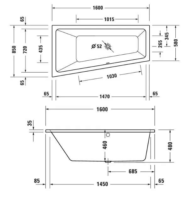 Duravit - Duravit No.1 - Fürdőkád - 700506000000000 – 2. kép