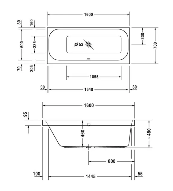 Duravit - Happy D.2 - Fürdőkád - 700308000000000 – 2. kép