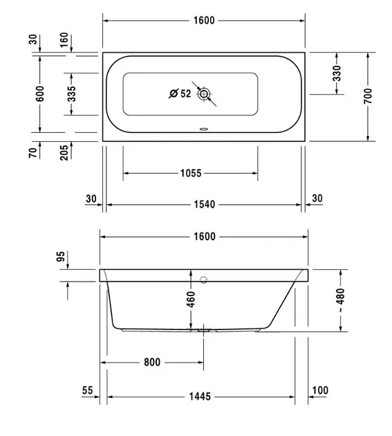 Duravit - Happy D.2 - Fürdőkád - 700309000000000 – 2. kép