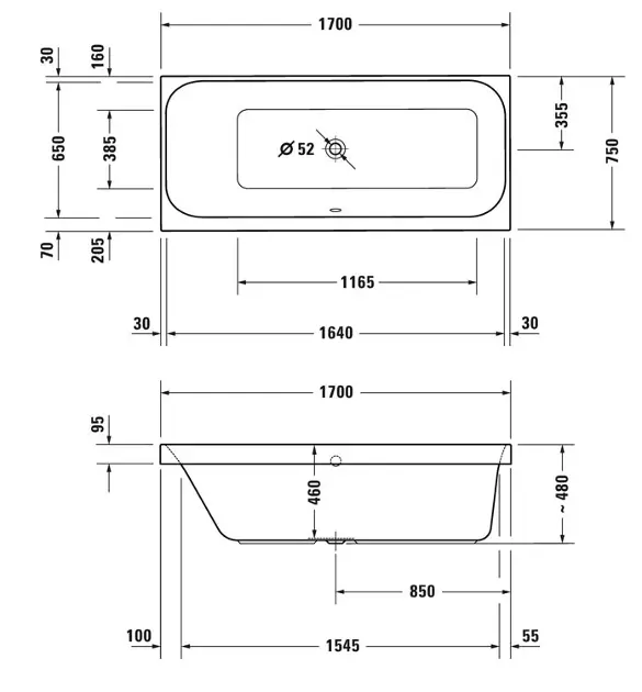 Duravit - Happy D.2 - Fürdőkád - 700312000000000 – 2. kép